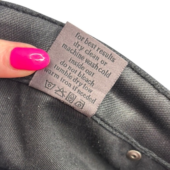 Y2K Frankle B. Black Coated Low Rise Jeans Size 26 - Picture 3 of 14